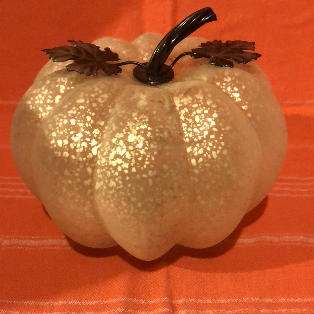 Light Up Mercury Glass Pumpkin Decor